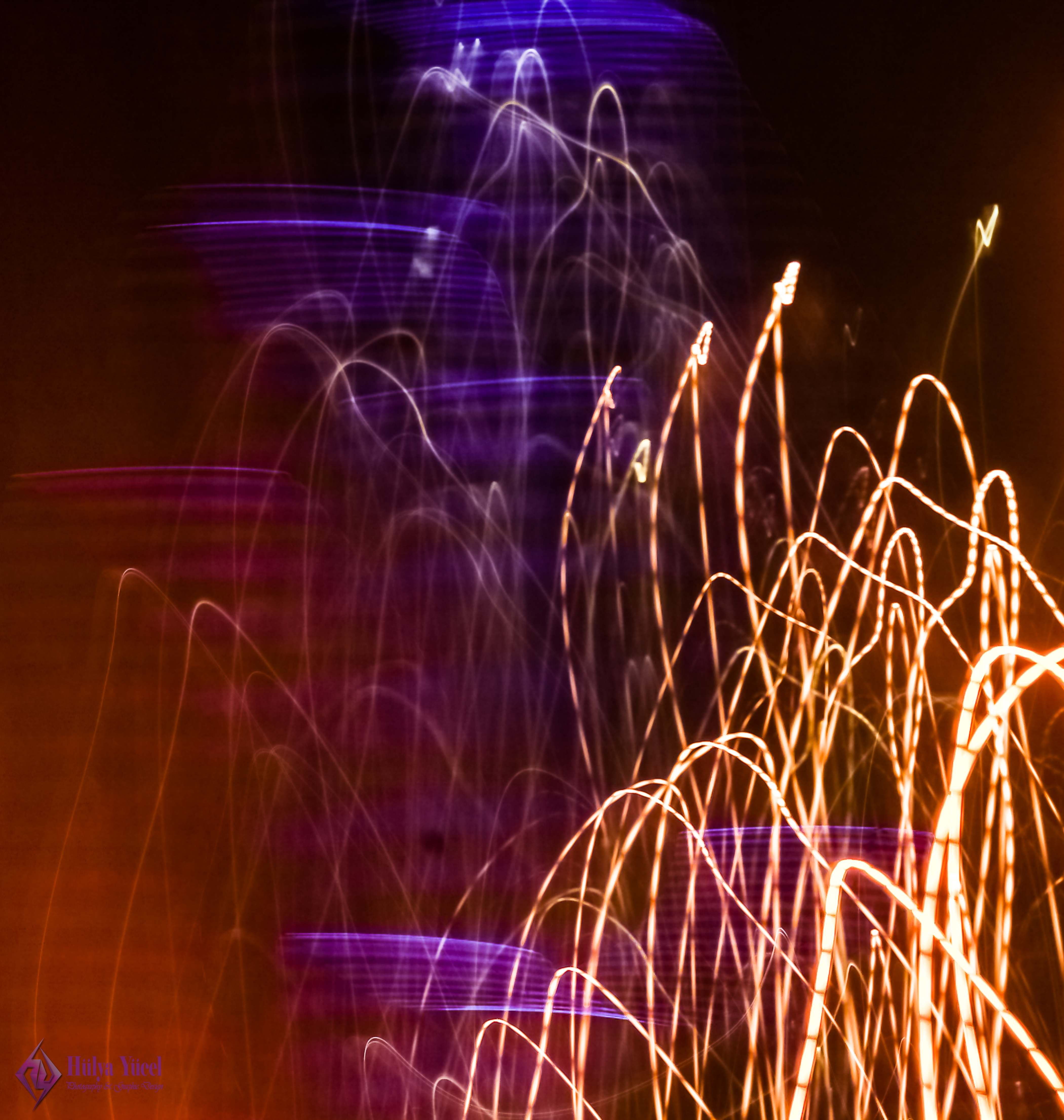 long exposure abstract palm trees 