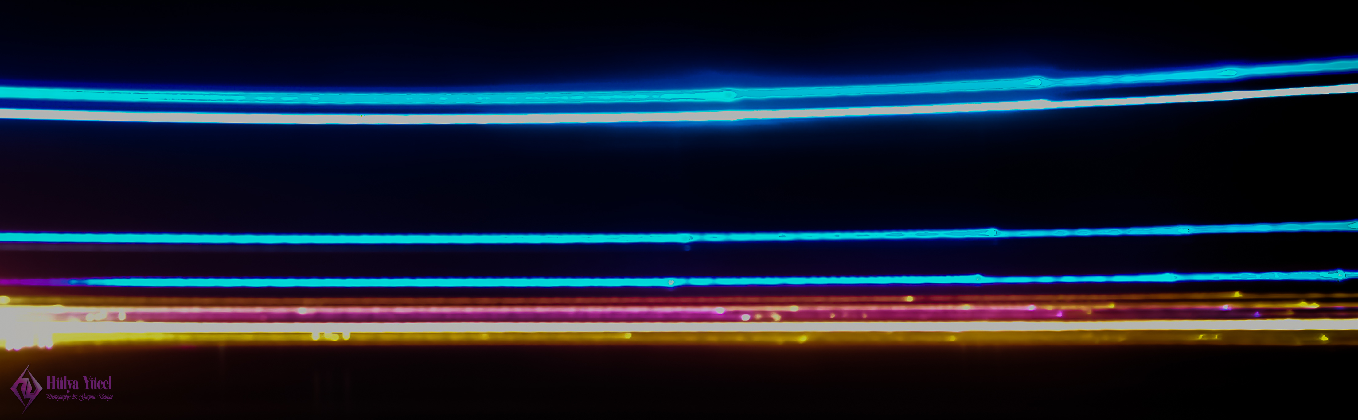 long exposure colored straight lines